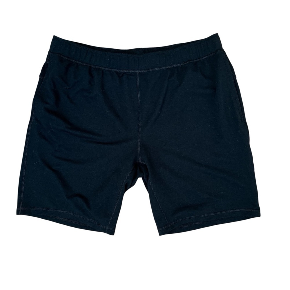 Apana Men’s XL Black Shorts Pockets Soft Comfy Elastic Waist Drawstring